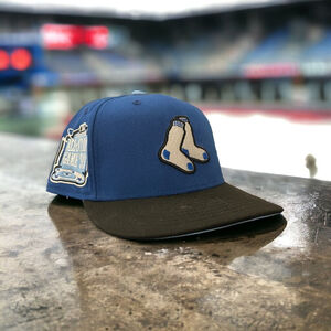 7 1/4 - Boston Red Sox Fitted Hat - Royal Blue Black - CityJeans